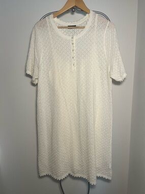 Gap Linen Blend Pointelle Dress